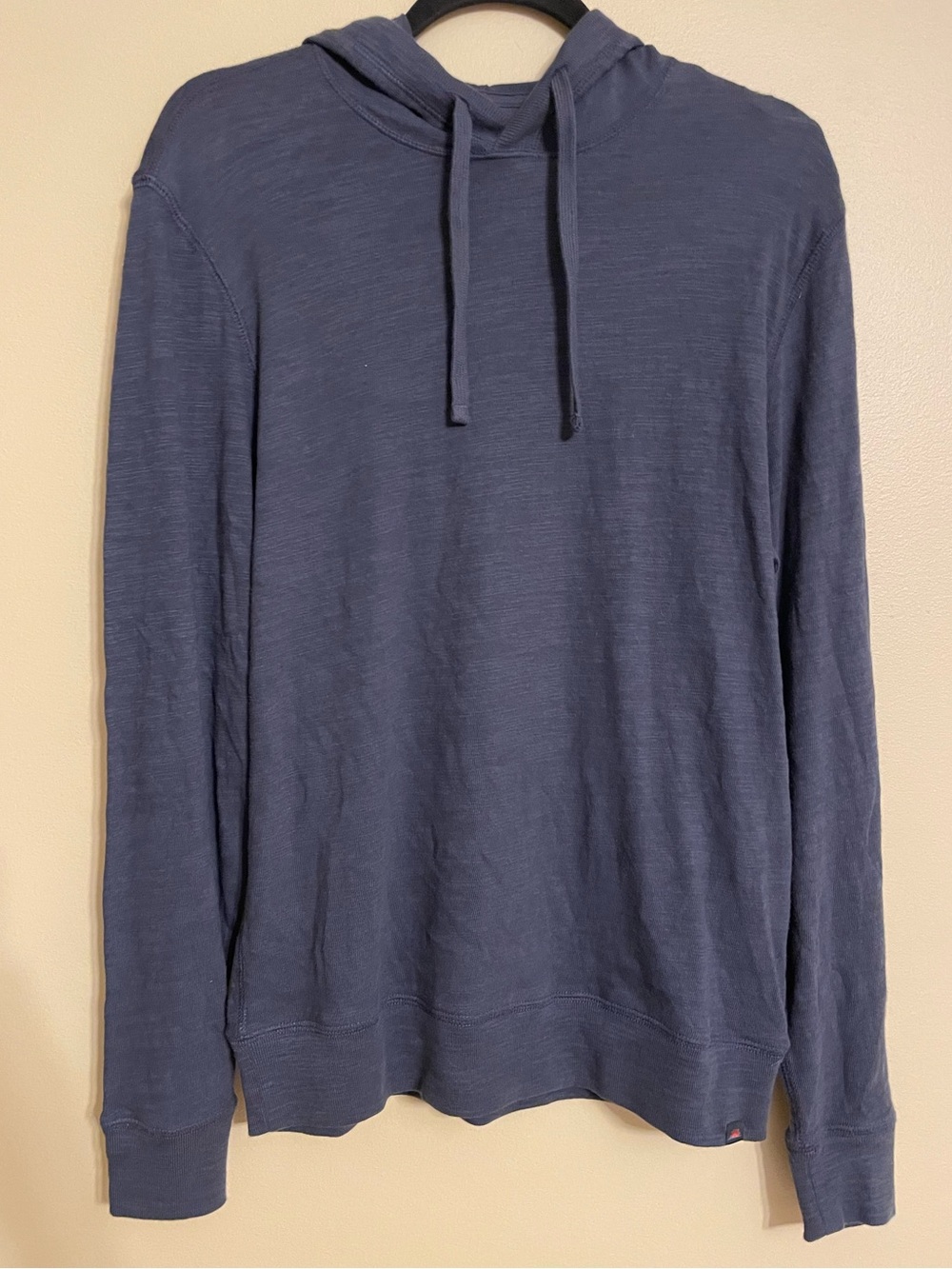 Faherty Pullover Mens navy Blue Lightweight Sunwashed Long Sleeve Hoodie cotton